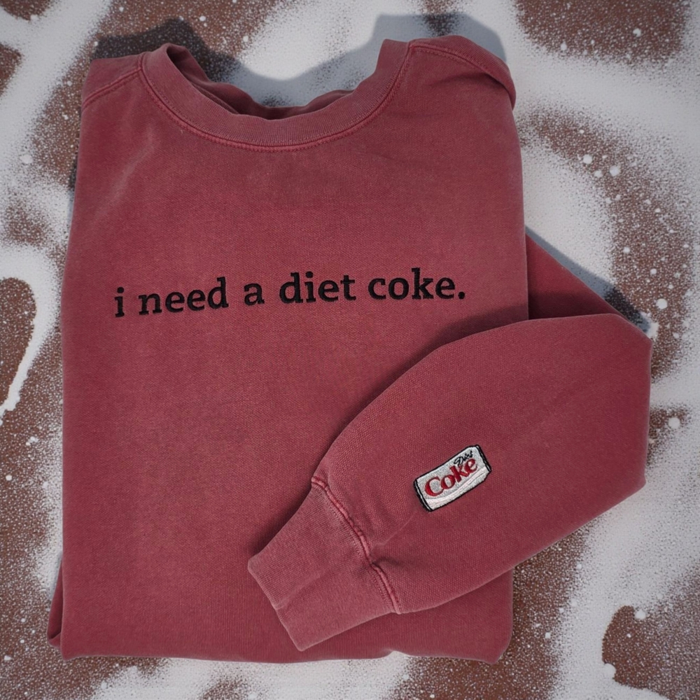 ✨ NEW! Cozy Comfort Colors Red Embroidered Sweatshirt ✨